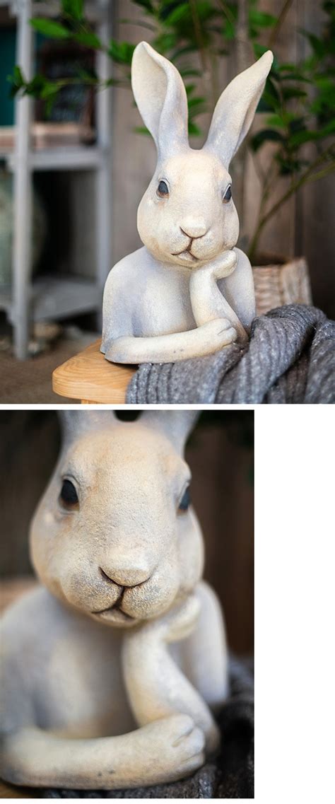 Daydreaming Bunny Statue Decoration For Easter Resin Apollobox