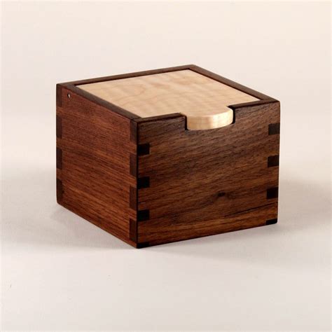 Small Reclaimed Walnut And Maple Wooden Box Etsy