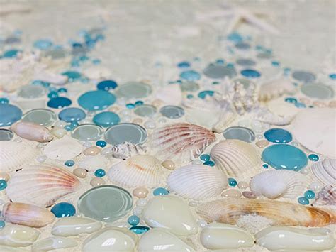 Beach Mosaic Backsplash Designer Glass Mosaics
