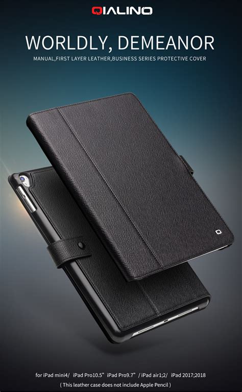 Qialino Luxury New Genuine Leather Smart Stand Case For Ipad Mini 4