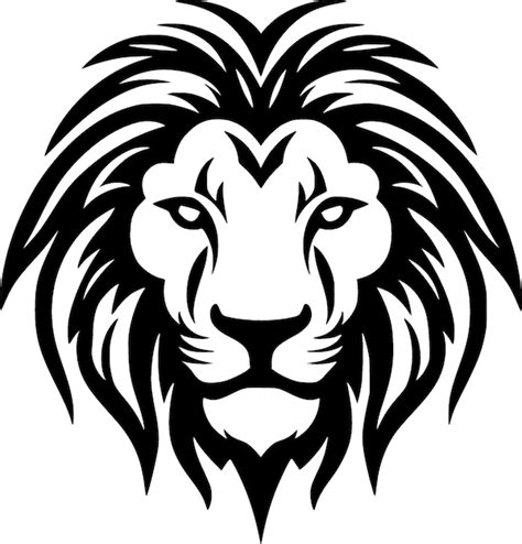 Premium Vector Lion Black And White Vector Illustration