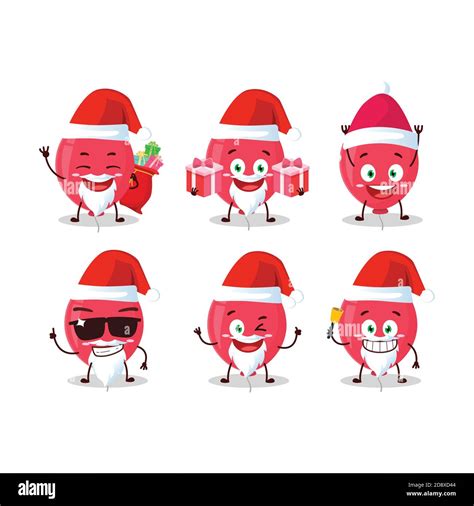 emoticones de santa claus con globo rojo personaje de dibujos animados imagen vector de stock