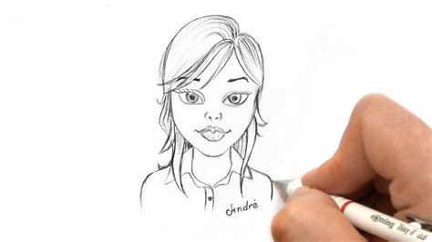 Sketch Of Cartoon Girl At Explore