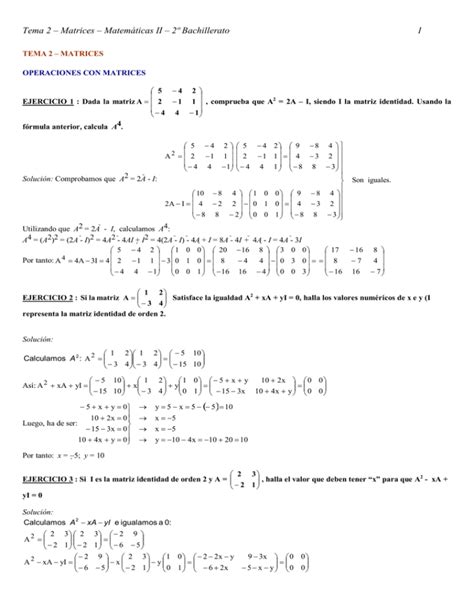 Tema 2 Matrices Matemáticas Ii 2º Bachillerato 1