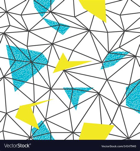 Triangles Wire Frame Seamless Repeat Pattern Vector Image