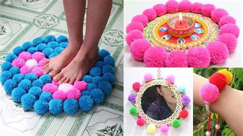 5 Woolen Craft Ideas Crafts With Woolen Thread Youtube