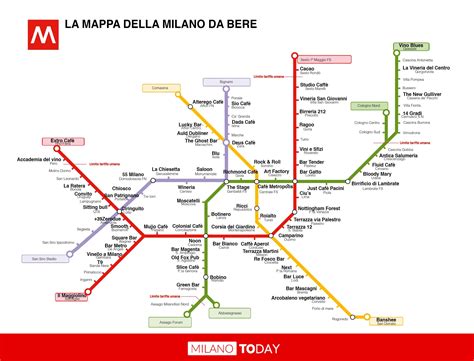Milano Da Bere La Mappa Metro Dei Locali Bar Di Milano Rmilano