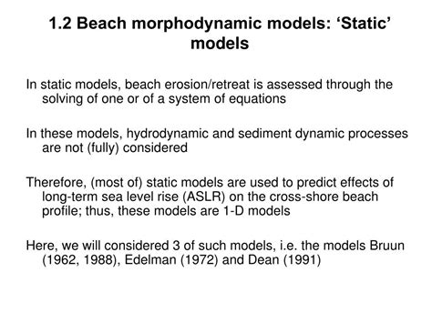 Ppt Beach Modelling Iii Morphodynamic Models Description Powerpoint Presentation Id
