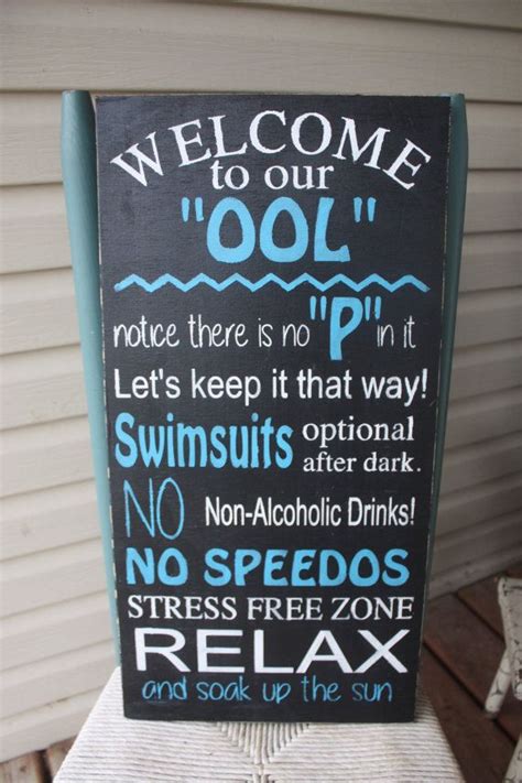 Pool Sign Pool Rules Wooden Wall Art Hand Painted By Mamasayssigns Pool