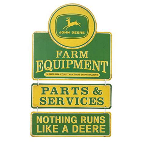 Open Road Brands John Deere Farm Equipment Linked And Embossed Metal Sign