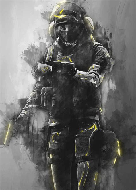 Iq Rainbow Six Poster Canvas Print Wooden Hanging Scroll Frame In