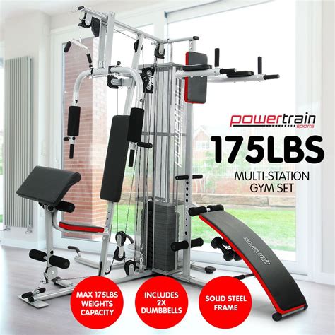 Powertrain Multistation Home Gym With Weights 175lbs Multi Station