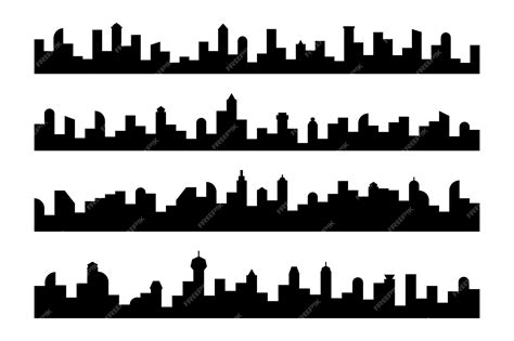 Premium Vector Silhouette City Skylines Vector Set