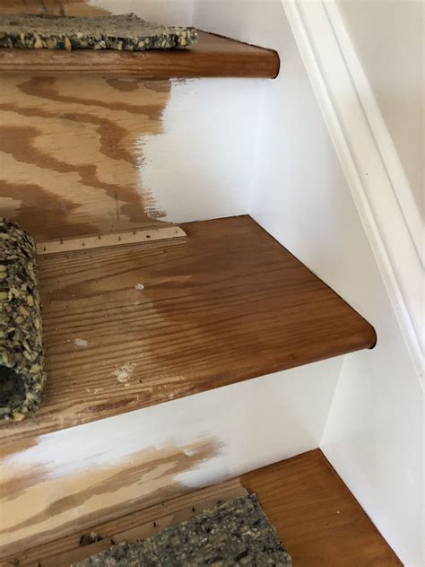 Stained Pine Stair Treads And Painted Risers White Pine Stair