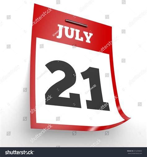July 21 Calendar On White Background Stock Illustration 615206840