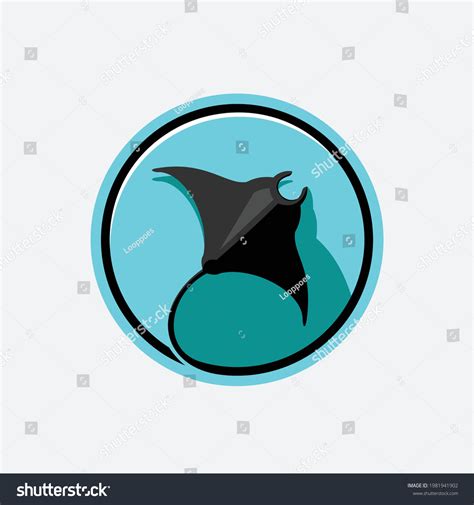 Manta Rays Deep Blue Sea Logo Stock Vector Royalty Free 1981941902