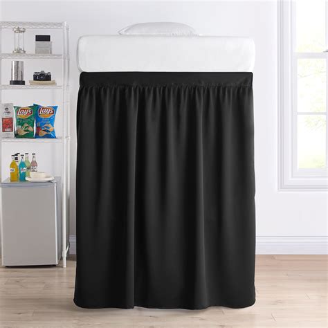 Luxury Plush Extended Dorm Sized Bed Skirt Panel With Ties 1 Panel