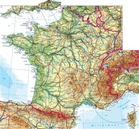 Frankreich Topographische Karte Goudenelftal