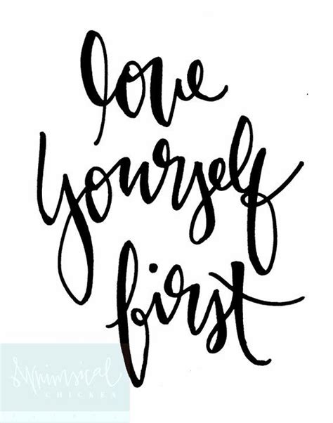 Love Yourself First Hand Lettered Inspirational Wall Art Printable