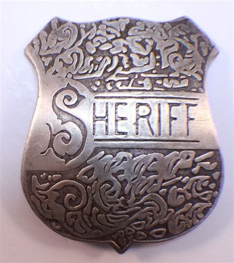 Sheriff Badge Of The Old West Western Inspired Pin Back