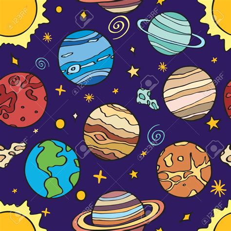 Cartoon Solar System Drawing Solar System Cute Planets Planet Sticker Drawings Stickers Anime