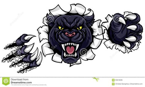 Black Panther Background Claws Breakthrough Stock Vector Illustration