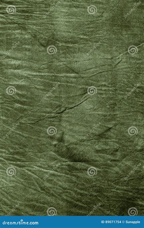 Texture Of Dark Khaki Crumpled Fabric Stock Photo Image Of Fold