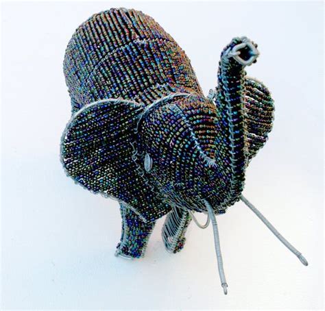 Beaded Elephant Wire And Bead Art From Africa Hand By Stribal In 2023