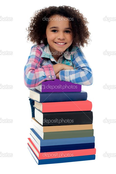 Girl With Stack Of Textbooks Stock Photo By ©stockyimages 49223821