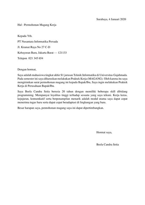 Contoh Formulir Lamaran Kerja Dalam Bahasa Inggris – Belajar