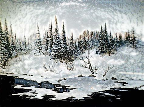 Winter Landscape Paintings By Artist Hanne Lore Koehler Sunset Canvas