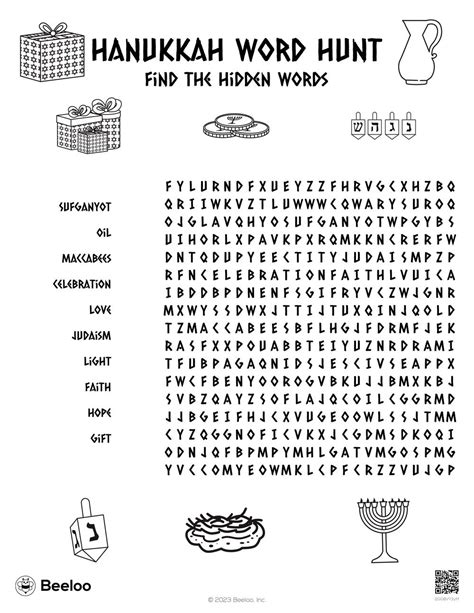 Hanukkah Themed Word Searches • Beeloo Printable Crafts And Activities