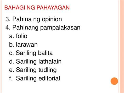 Mga Bahagi Ng Pahayagan