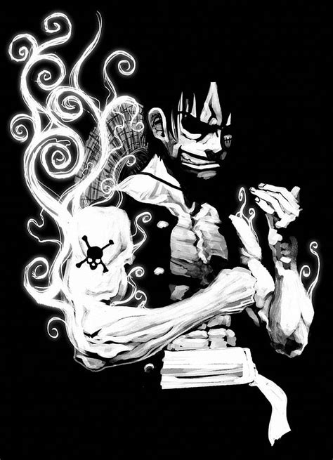 Hd Wallpaper Black And White One Piece Monkey D Luffy 1350x1868 Anime