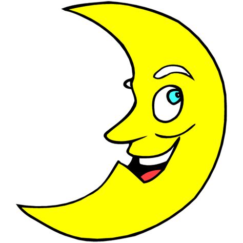 Cartoon Crescent Moon With A Funny Faces Free Clip Art Clipart Best