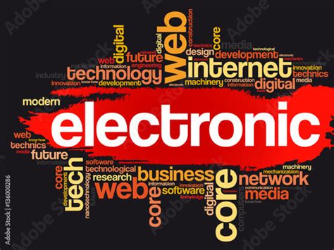 Electronic Word Cloud Technology Business Concept Background Stock