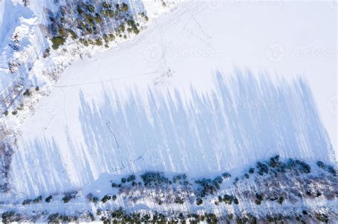 Aerial View Of Winter Forest Covered In Snow Drone Photography 5087810