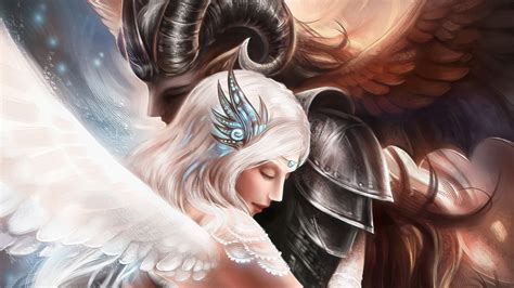 Wallpaper Angel And Demon Fantasy Art 1920x1080 Wallpaper