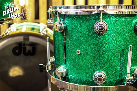 Used Dw Collectors Green Sparkle Drum Set 20 10 12 Reverb