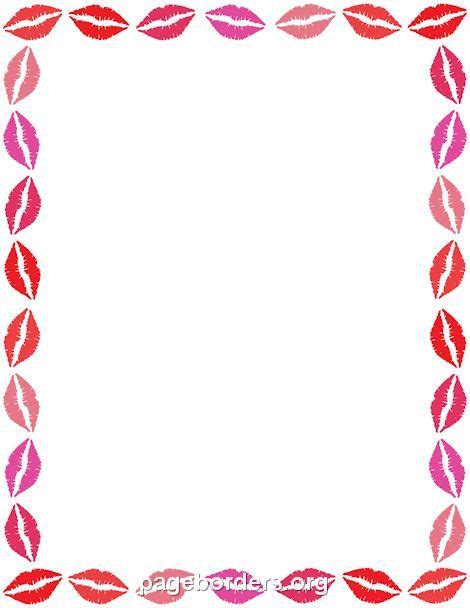 Printable Lips Border Use The Border In Microsoft Word Or Other