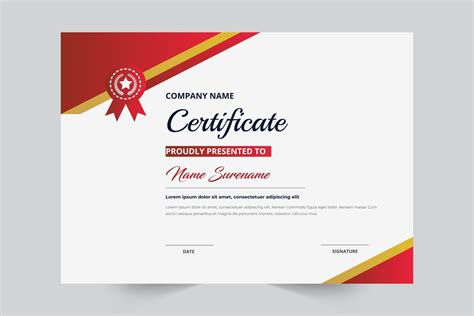 Certificate Of Appreciation Template Red And Gold Color Elegant 2982566