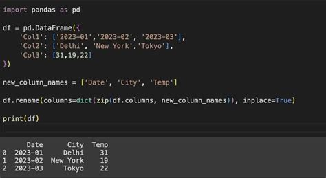 Python Pandas Rename Columns With List Example Code2care
