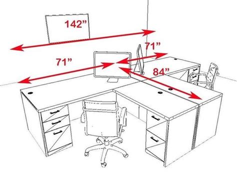 Two Persons Modern Executive Office Workstation Desk Set Ch Amb S2