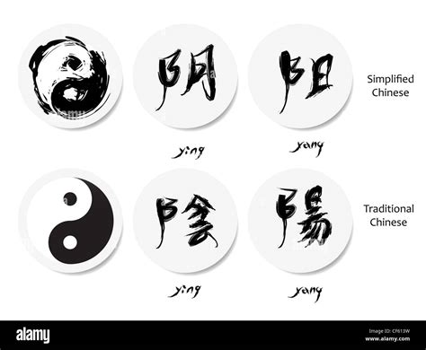 Yin Yang Symbol Und Chinesische Schriftzeichen Orientalische Symbole