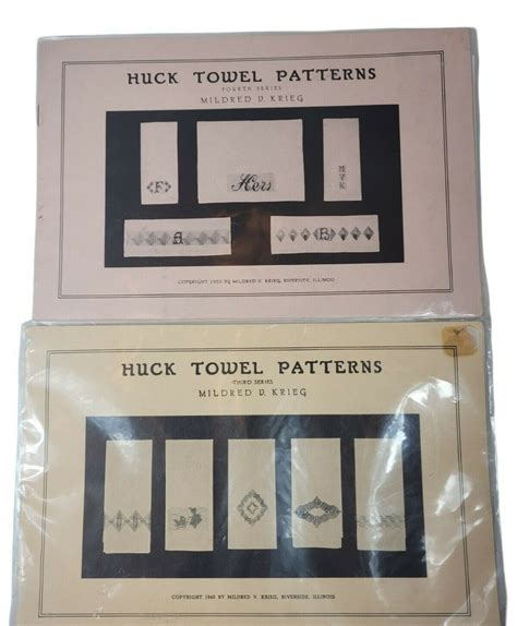 Huck Towel Patterns Third And Fourth Series Vintage 1950 Ebay Towel
