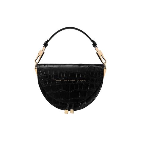 Saddle Bag “glossy Black Crocodile” Chylak Bags Saddle Bags Crocodile