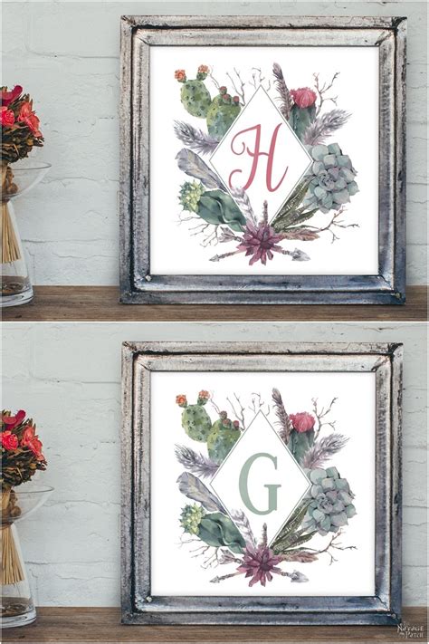 In part 3 of the nursery decor series, i've rounded up as much free printable animal wall art as i could find! Free Printable Succulent Monogram Wall Art - The Navage Patch