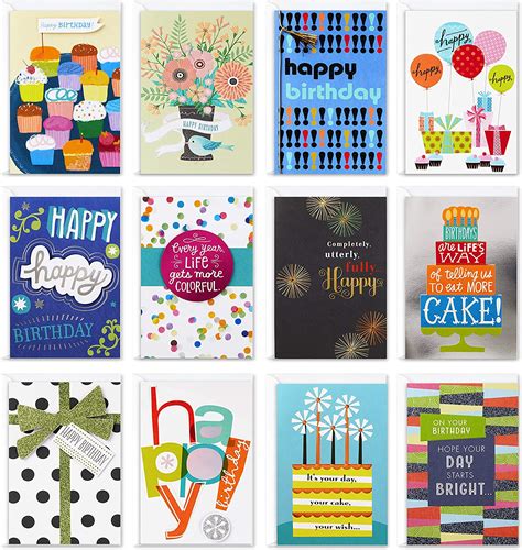 Hallmark Assorted Birthday Greeting Cards 12 Cards And Envelopes Ebay