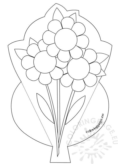 Mothers Day Flower Bouquet Coloring Page