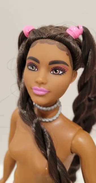 NUDE BARBIE DOLL Extra Long Hair Curvy Body African American
